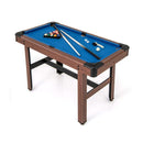 122 cm Wooden Pool Table with Ball and Cue Set – Blue