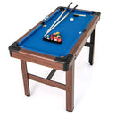 122 cm Wooden Pool Table with Ball and Cue Set – Blue