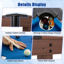 122 cm Wooden Pool Table with Ball and Cue Set – Blue