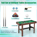 122 cm Wooden Pool Table with Ball and Cue Set – Green