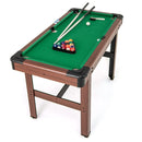 122 cm Wooden Pool Table with Ball and Cue Set – Green