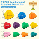 11-Piece Heart Kids Balance Stepping Stones – Colourful