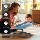 Kids elephant sensory swivel chair in blue, promoting core strength and coordination with a non-slip metal base for.