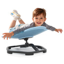 Child enjoying the blue elephant sensory swivel chair, designed for safe 360° spinning and promoting balance and.