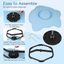 Elephant sensory swivel chair assembly steps, featuring a non-slip metal base and easy installation process.
