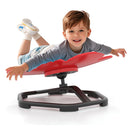 Child enjoying the Petal Sensory Swivel Chair in red, promoting sensory development and core strength with safe.