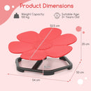 Red petal sensory swivel chair with non-slip metal base, promoting core strength and sensory development for kids.