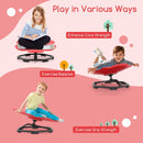 Petal sensory swivel chair in red, promoting core strength and balance for kids with a non-slip metal base.