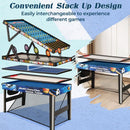 10-in-1 Multi-Game Table with Basketball and Archery – Blue