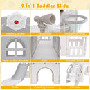 9-in-1 L-Shaped Toddler Slide and Climber Playset – UY10152HB
