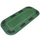 201 cm Folding Poker Tabletop with Eight Player Positions – Green