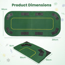 201 cm Folding Poker Tabletop with Eight Player Positions – Green