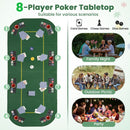201 cm Folding Poker Tabletop with Eight Player Positions – Green
