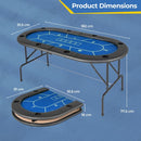 182 cm Folding Poker Table with Padded Rail – Blue