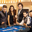 182 cm Folding Poker Table with Padded Rail – Blue