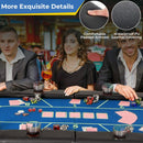 182 cm Folding Poker Table with Padded Rail – Blue