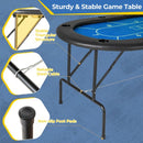 182 cm Folding Poker Table with Padded Rail – Blue