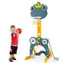 4-in-1 Kids Basketball and Sports Activity Set – Green and Yellow