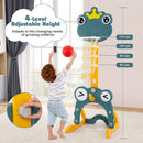 4-in-1 Kids Basketball and Sports Activity Set – Green and Yellow