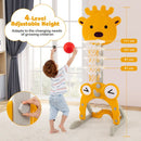 4-in-1 Kids Basketball and Sports Activity Set – Yellow and Grey