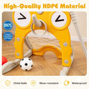 4-in-1 Kids Basketball and Sports Activity Set – Yellow and Grey