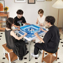 90 cm Folding Mahjong Table with Felt Mat – Blue
