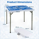 90 cm Folding Mahjong Table with Felt Mat – Blue