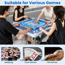 90 cm Folding Mahjong Table with Felt Mat – Blue