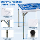 90 cm Folding Mahjong Table with Felt Mat – Blue