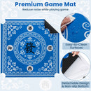 90 cm Folding Mahjong Table with Felt Mat – Blue