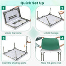 90 cm Folding Mahjong Table with Felt Mat – Green