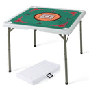 90 cm Folding Mahjong Table with Felt Mat – Multicolour