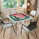 90 cm Folding Mahjong Table with Felt Mat – Multicolour