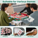 90 cm Folding Mahjong Table with Felt Mat – Multicolour