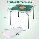 90 cm Folding Mahjong Table with Felt Mat – Multicolour