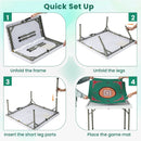90 cm Folding Mahjong Table with Felt Mat – Multicolour