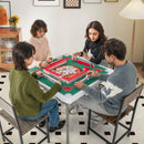 90 cm Folding Mahjong Table with Felt Mat – Multicolour