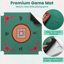 90 cm Folding Mahjong Table with Felt Mat – Multicolour