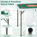90 cm Folding Mahjong Table with Felt Mat – Multicolour