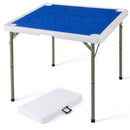 90 cm Folding Mahjong Table with Felt Mat – Navy