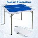 90 cm Folding Mahjong Table with Felt Mat – Navy