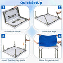 90 cm Folding Mahjong Table with Felt Mat – Navy