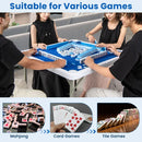 90 cm Folding Mahjong Table with Felt Mat – Navy