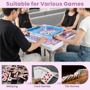 90 cm Folding Mahjong Table with Felt Mat – Pink