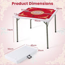 90 cm Folding Mahjong Table with Felt Mat – Red