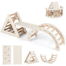 Kids Triangle Climber, Arch and Double-Sided Ladder Set – Coffee