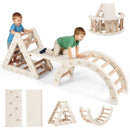 Kids Triangle Climber, Arch and Double-Sided Ladder Set – Coffee