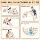 Kids Triangle Climber, Arch and Double-Sided Ladder Set – Coffee