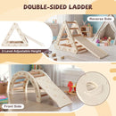 Kids Triangle Climber, Arch and Double-Sided Ladder Set – Coffee
