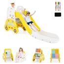 Convertible Kids Slide Set with Art Easel and Chair – Yellow